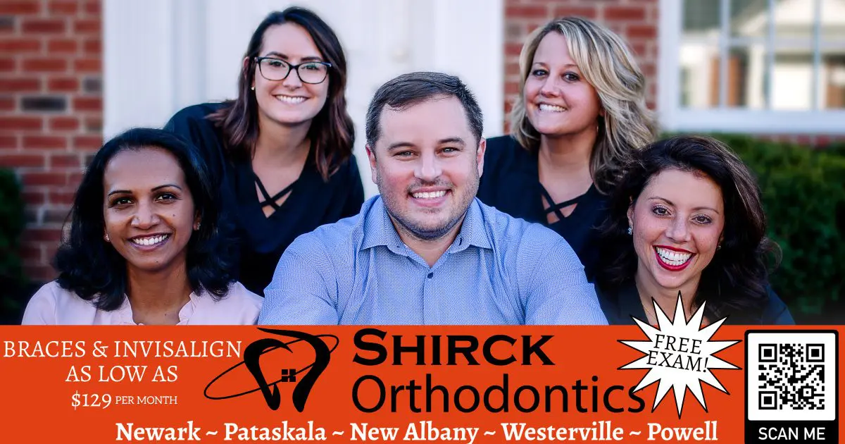 shirck ortho banner with QR and few people