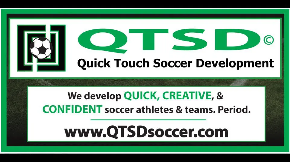 A poster of quick touch soccer development